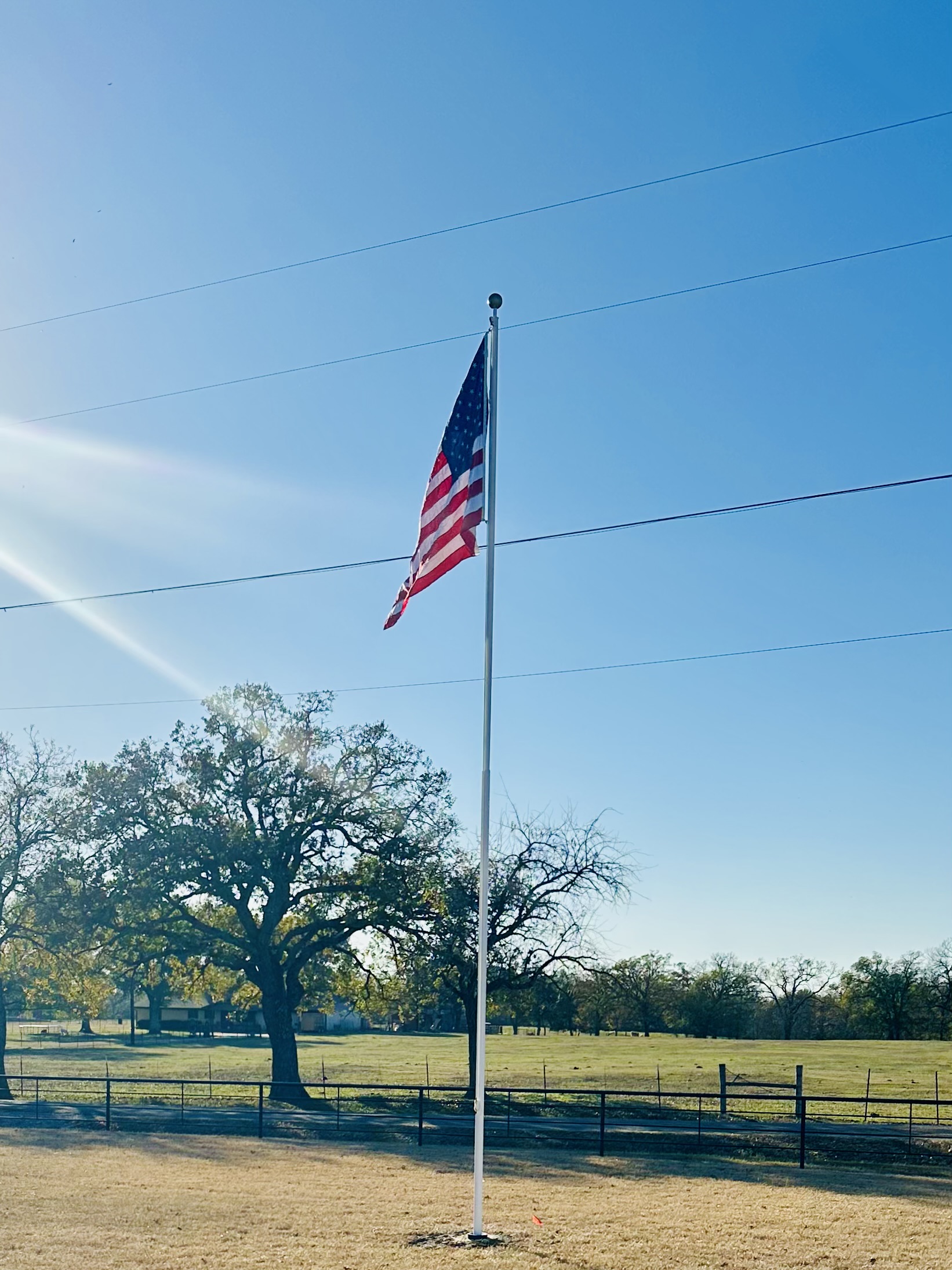 Custom steel flagpole installation in Texas